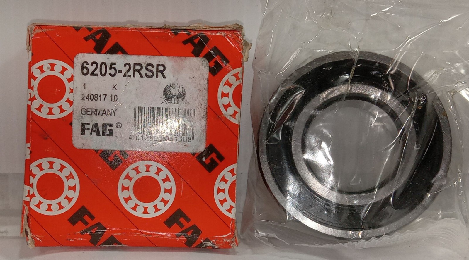 1 NEW FAG 6205-2RSR 25X52X15mm RADIAL DEEP GROOVE BALL BEARING NIB *MAKE OFFER*