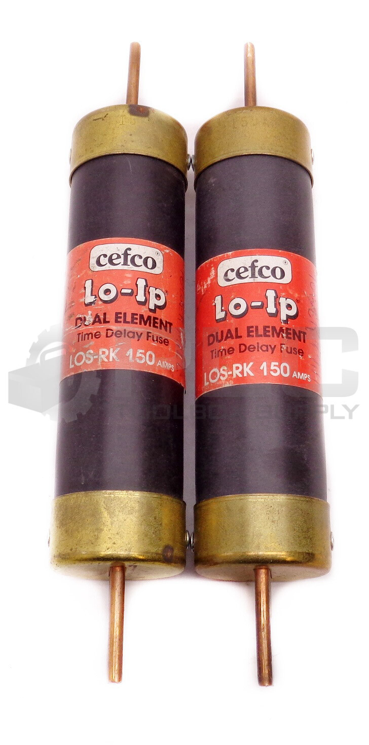 LOT OF 2 CEFCO LOS-RK 150 LO-IP DUAL ELEMENT TIME DELAY FUSES 600V AC