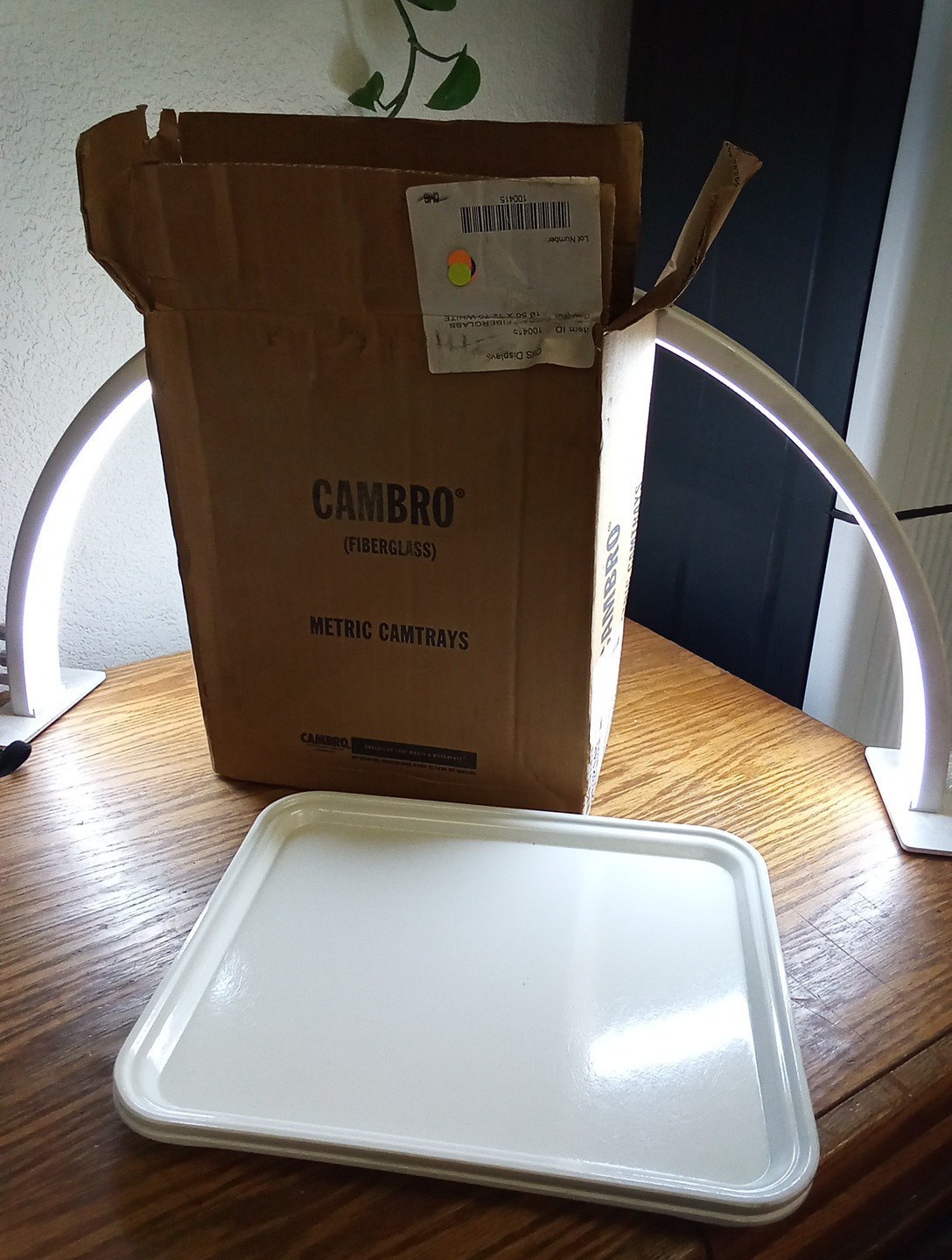Lot Of 2 Cambro Fiberglass Camtrays 10.50×12.75 White