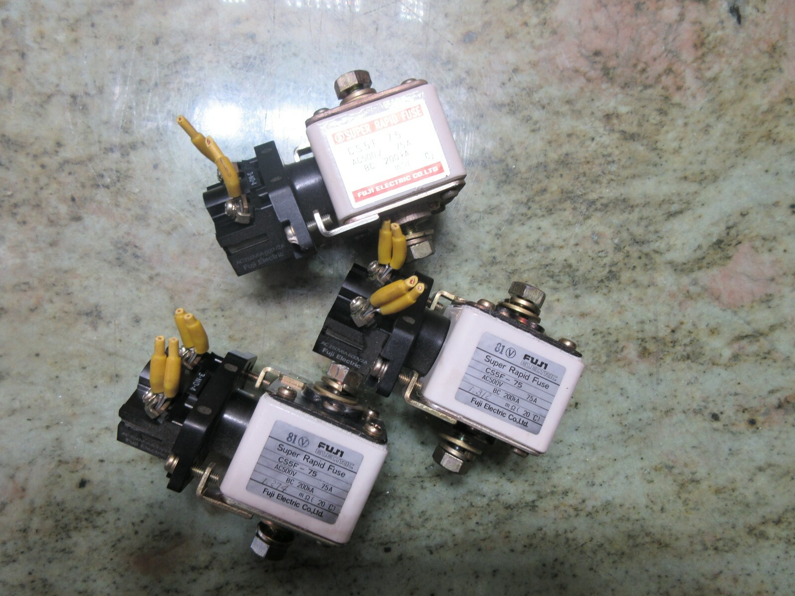 FUJI SUPER RAPID FUSE CS5F-75 AC500V 75A BC 200KA LOT OF 3