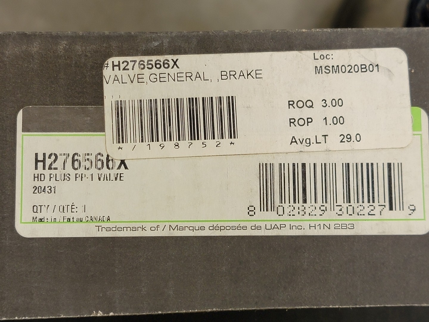 SURPLUS NEW H276566X HD plus PP-1 Control Valve – Vehicle Accessories