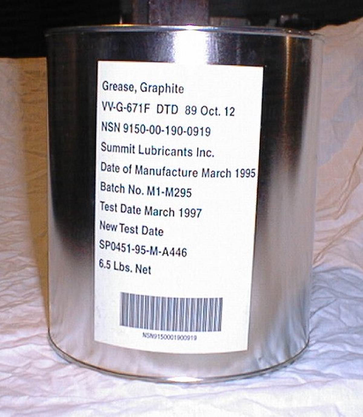 Grease Graphite 1 – each 6.5 Pound 1 Gallon Can New /Unused Old Stock