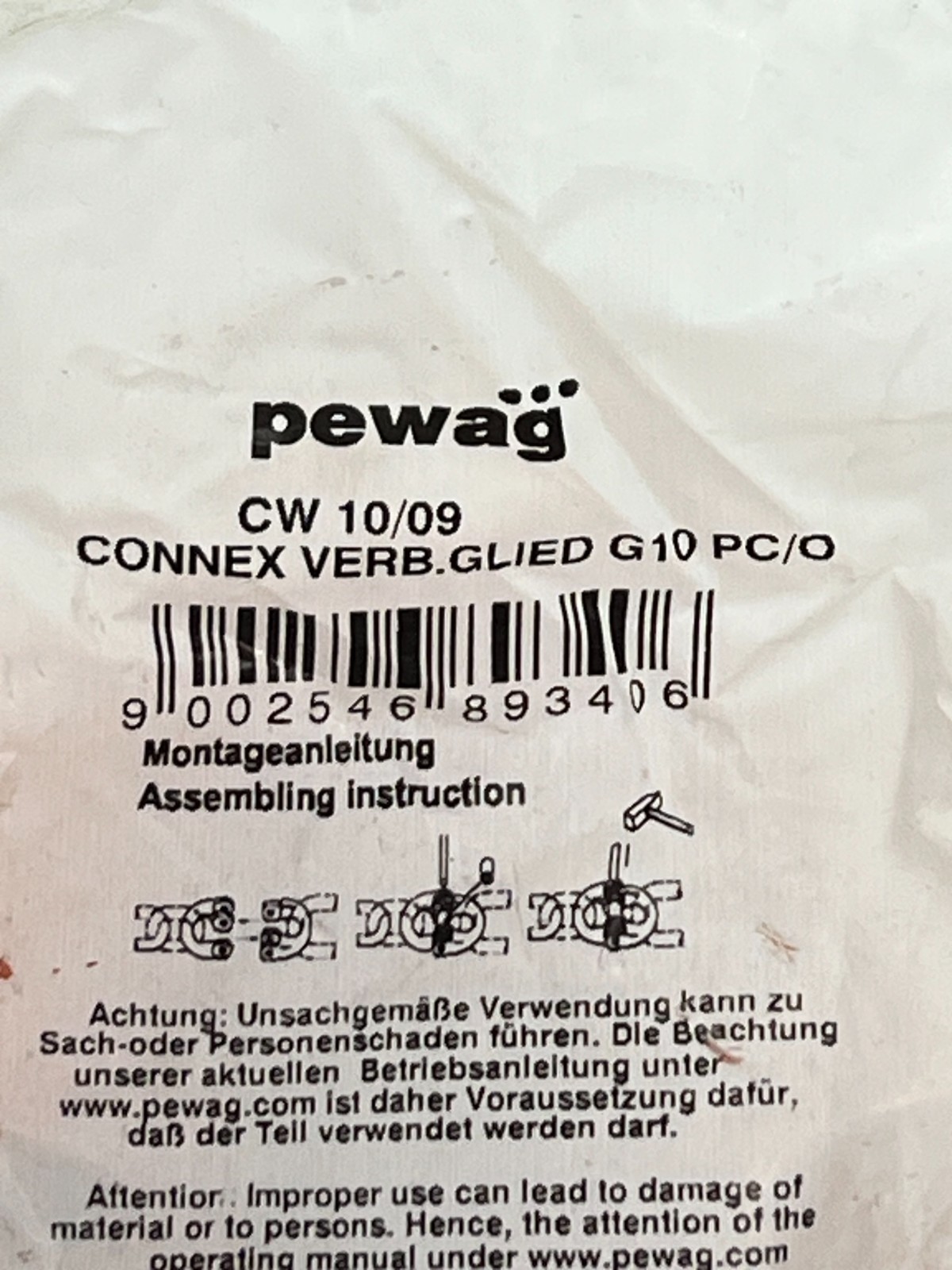 PEWAG CW 10/09 CONNECTING LINK GLIED G10 PC/0