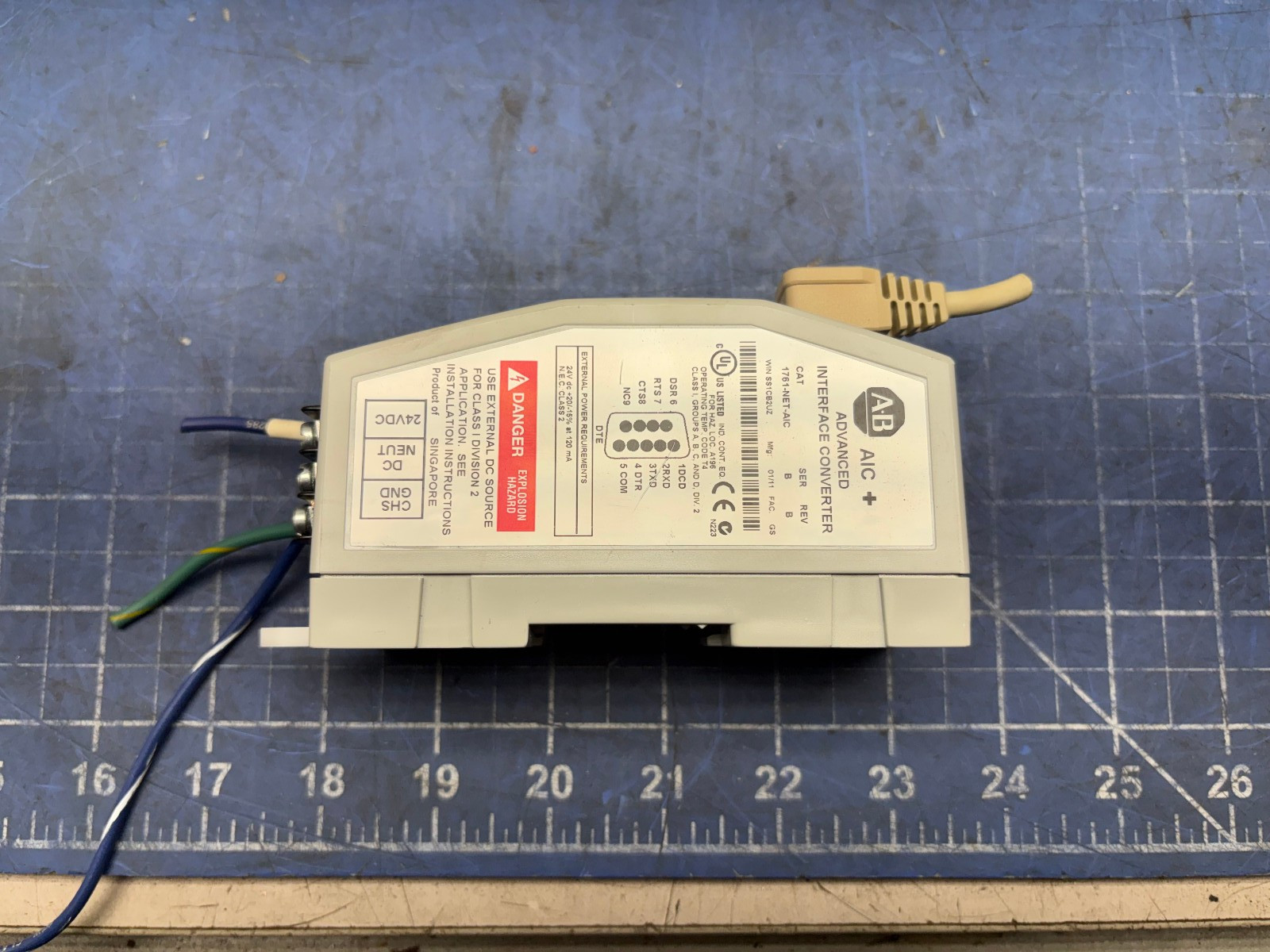 ALLEN BRADLEY 1761-NET-AIC SER B ADVANCED INTERFACE CONVERTER *SEE PICTURES*