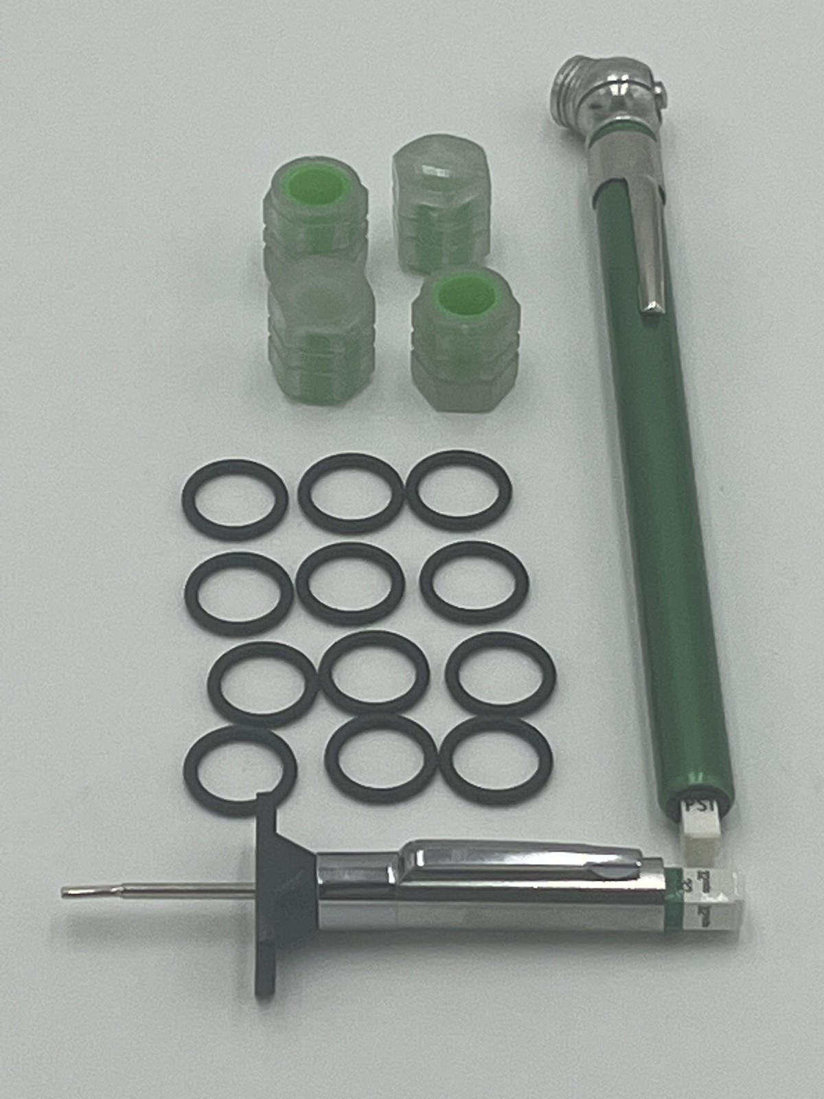 12pk orings +4 caps, tread depth, air gauge compatible for Harley Davidson 11105