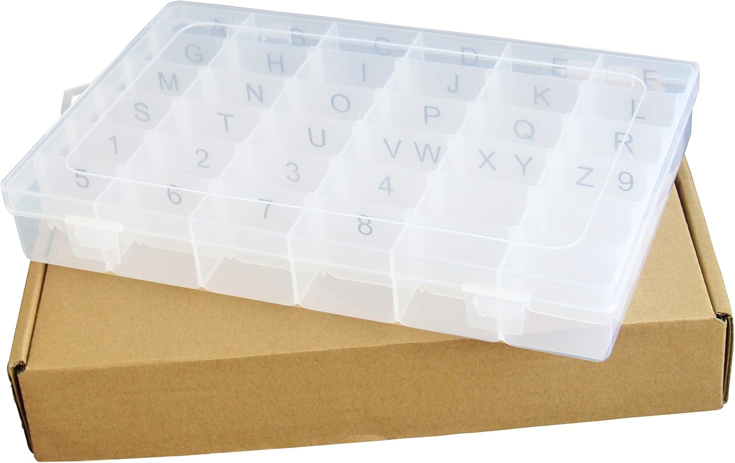 Plastic Organizer Container Box Letter Storage Case LETTER LABELS PRE APPLIED
