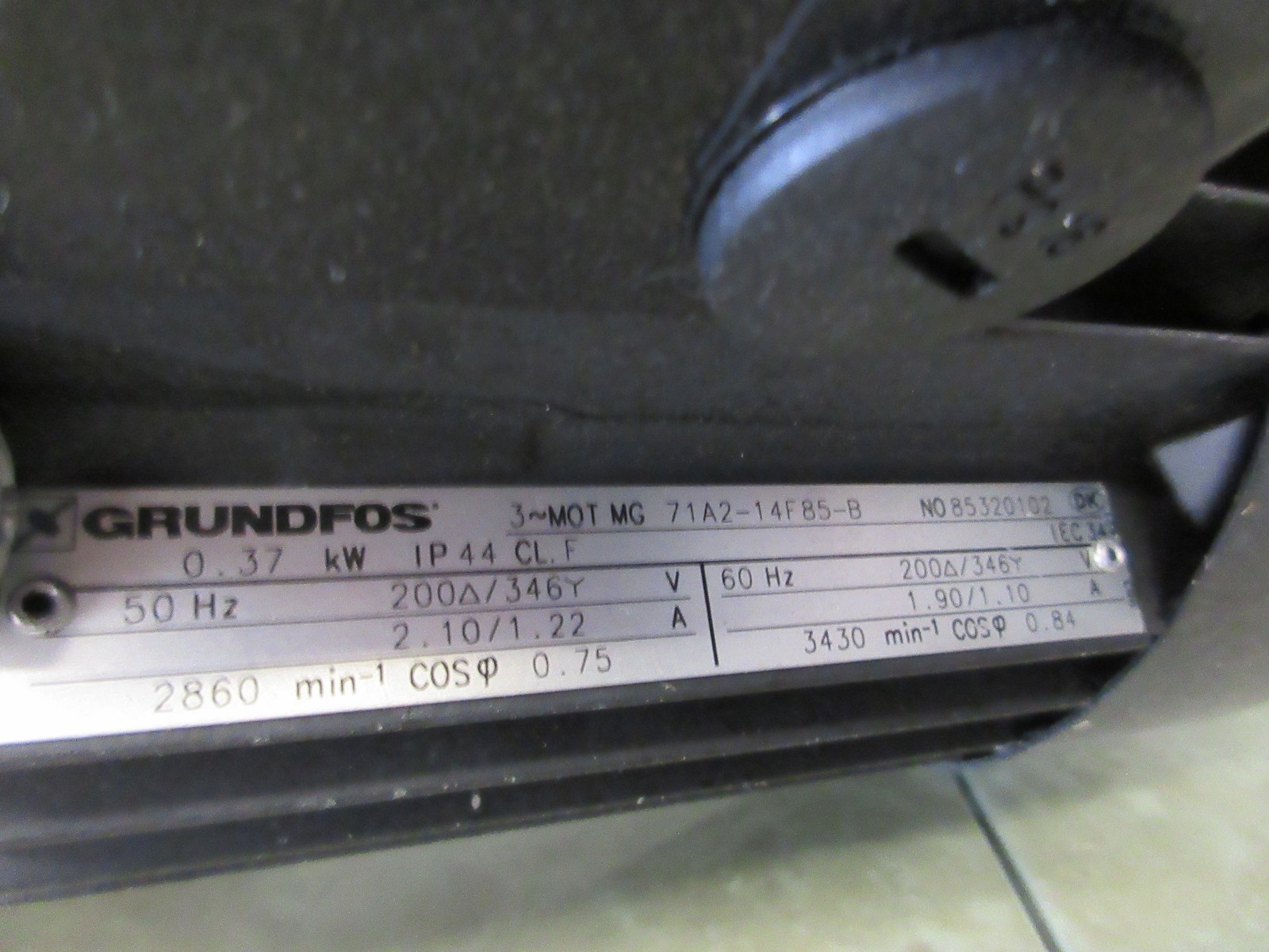 MITSUBISHI EDM GRUNDFOS MOTOR SPK-4-15/3 71A2-14F85-B CNC COOLANT PUMP