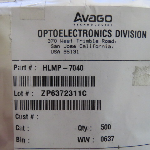 AVAGO HLMP-7040 Qty of 50 per Lot Green 569nm LED Indication – Discrete 2.1V