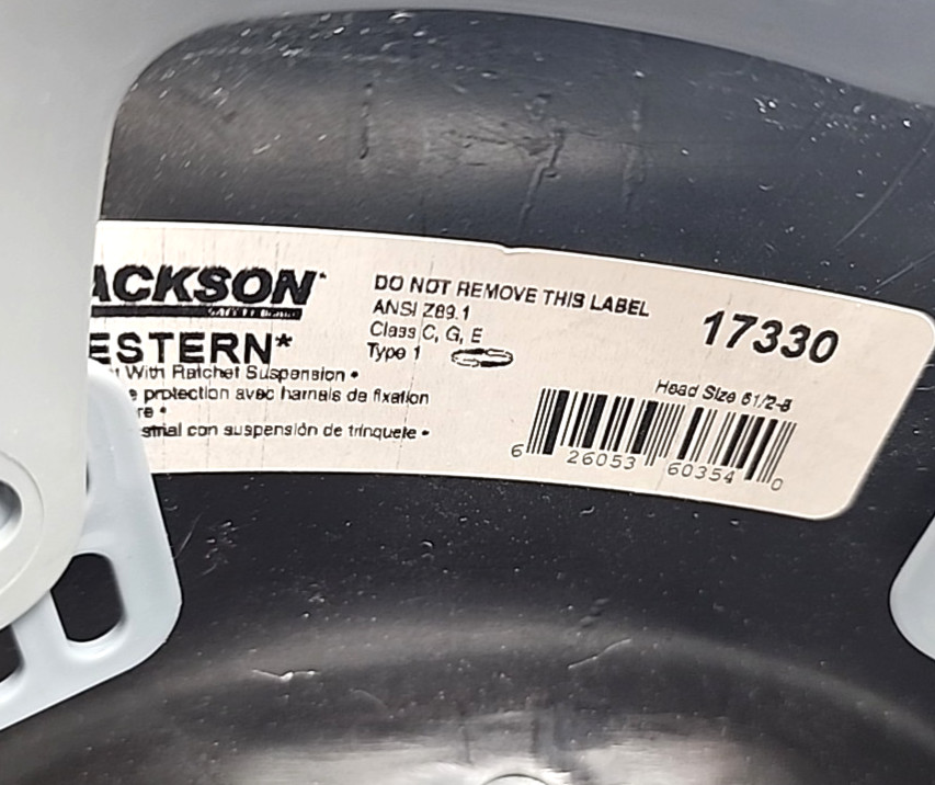 Jackson Safety Western Hard Hat 17330 ANSI Cowboy Style Black New No Box