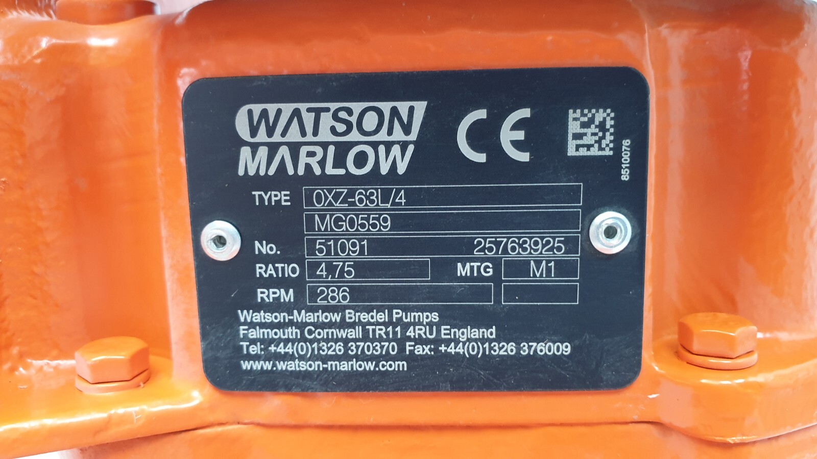 WATSON MARLOW 0XZ-63L/4 MG0559 Close-coupled industrial pump