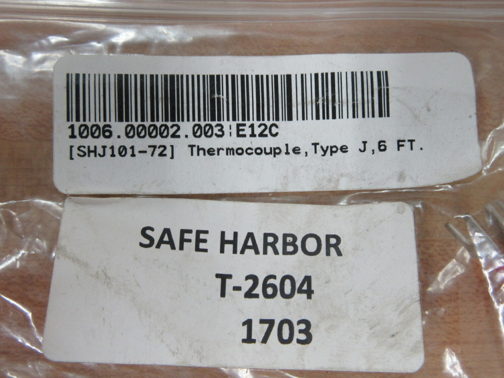 Safe Harbor SHJ101-72 Thermocouple T-2604