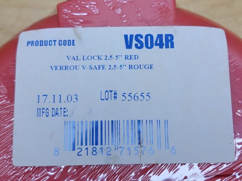 Honeywell North Gate Valve Lockout VS04R, Polypropylene, Red
