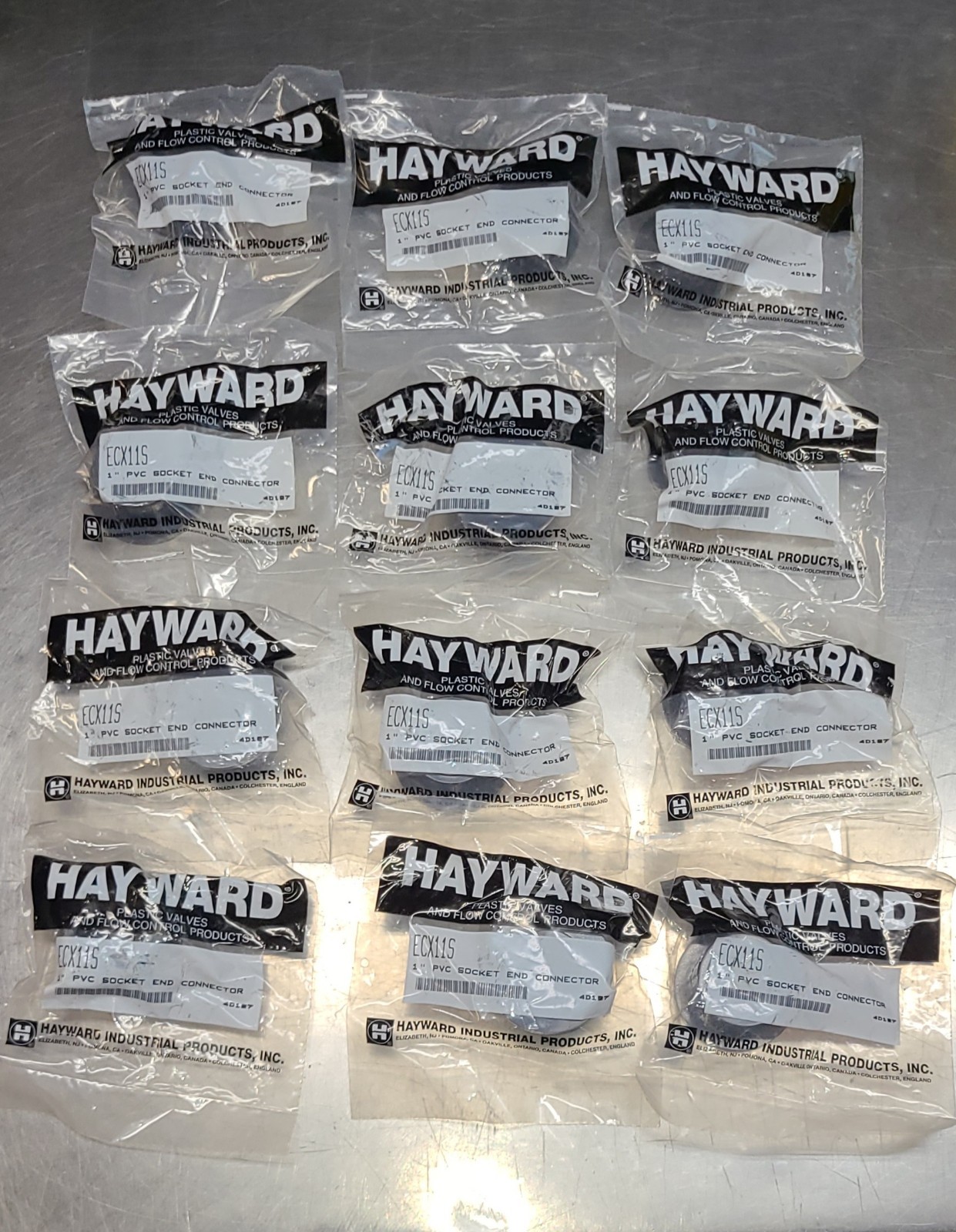 (Lot of 12) Hayward ECX11S Socket End Connector, 1 in PVC