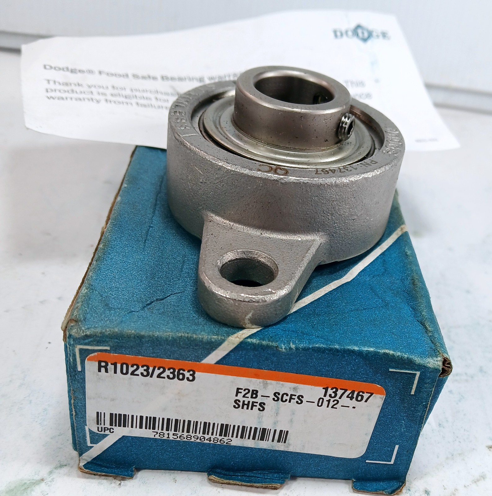 1 NEW DODGE 137467/R1023/2363 2 BOLT FLANGE MOUNT BEARING NIB ***MAKE OFFER***