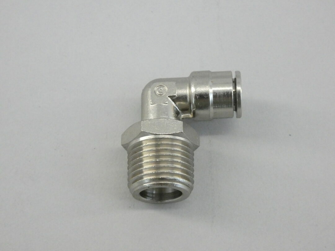 Tube Fitting Push-to-Connect 90 Degree Elbow 3/8″ Tube to 1/2″ Male NPT Nickl…