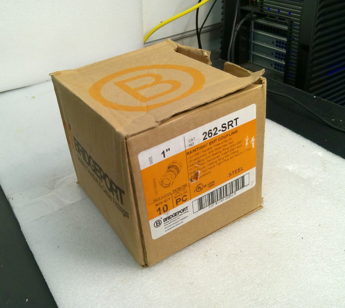 Bridgeport 262-SRT 1″ Raintight EMT Coupling – Box of 10