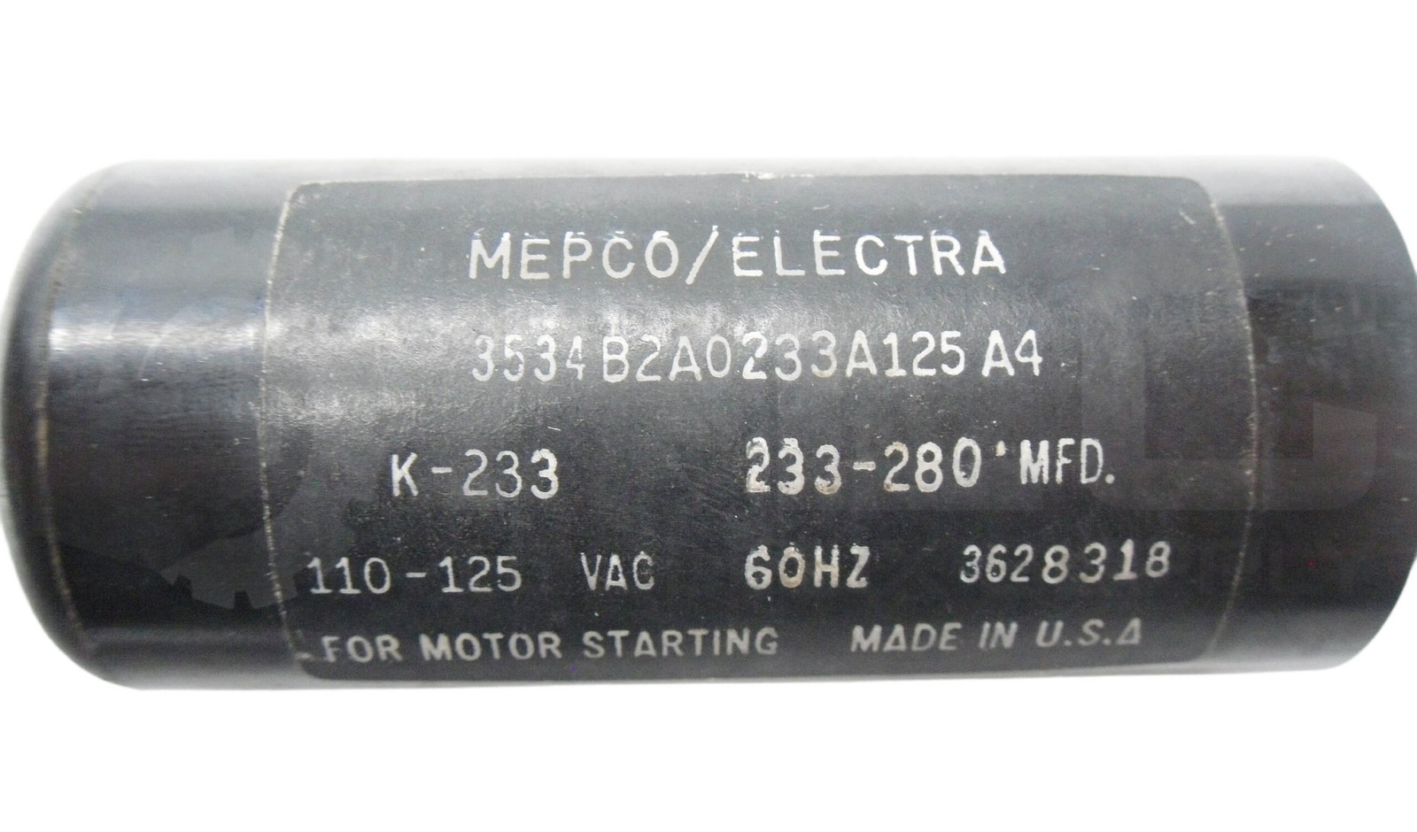 LOT OF 2 MEPCO ELECTRA 233-280 CAPACITOR