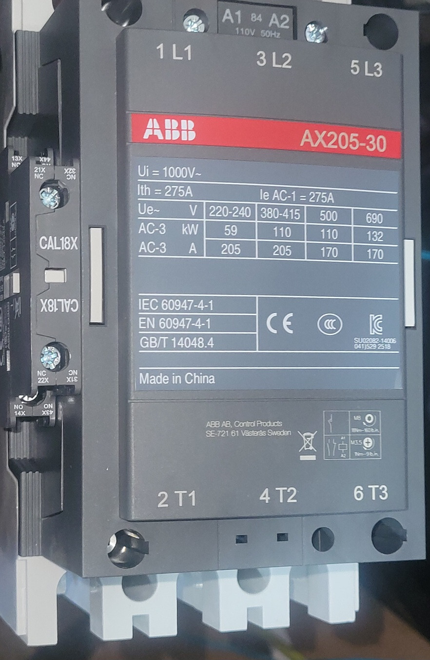 ABB AX205-30-11-84 contactor 1SFL501074R8411 110V 50Hz/110-120V 60Hz