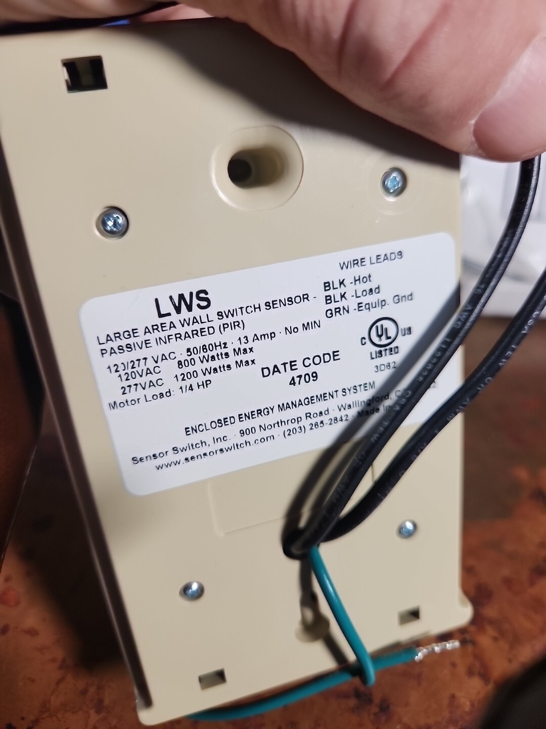 Sensor Switch LWS IV 120 V/277 V AC Occupancy Sensor READ!