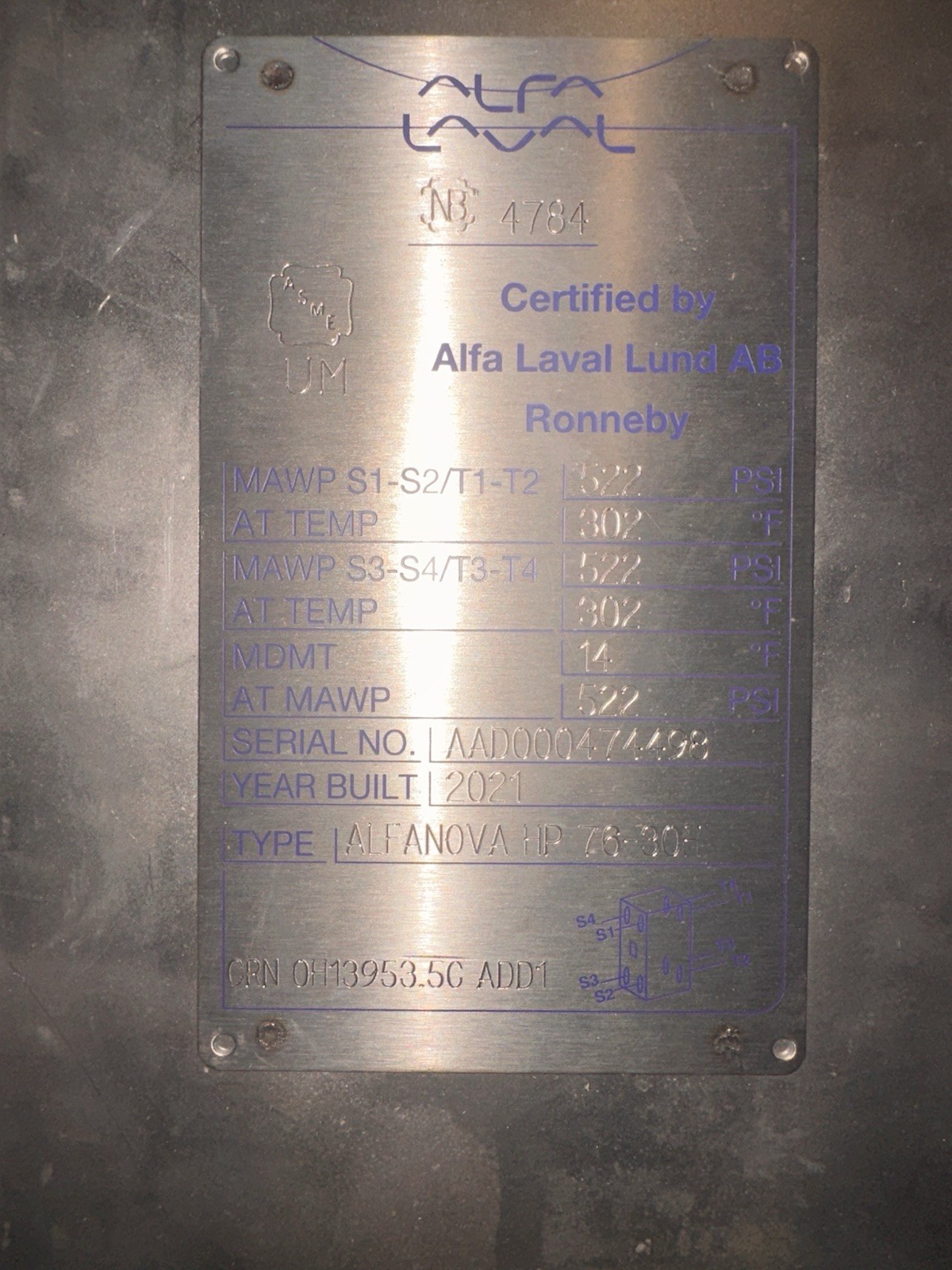 ALFA LAVAL ALFANOVA HP76-30H Brazed Plate Heat Exchanger