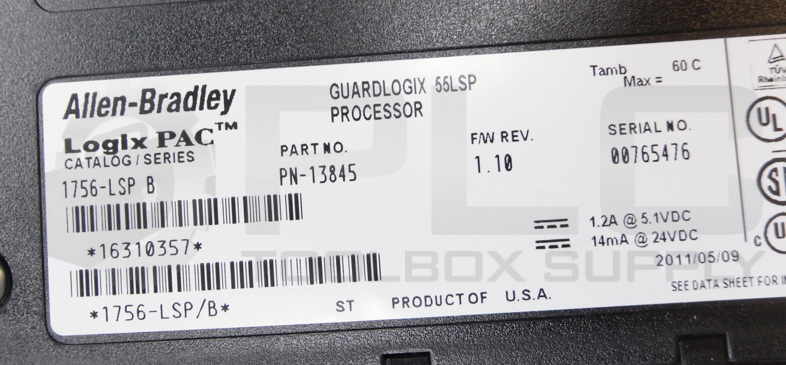 ALLEN BRADLEY 1756-LSP /B GUARDLOGIX 55LSP PROCESSOR
