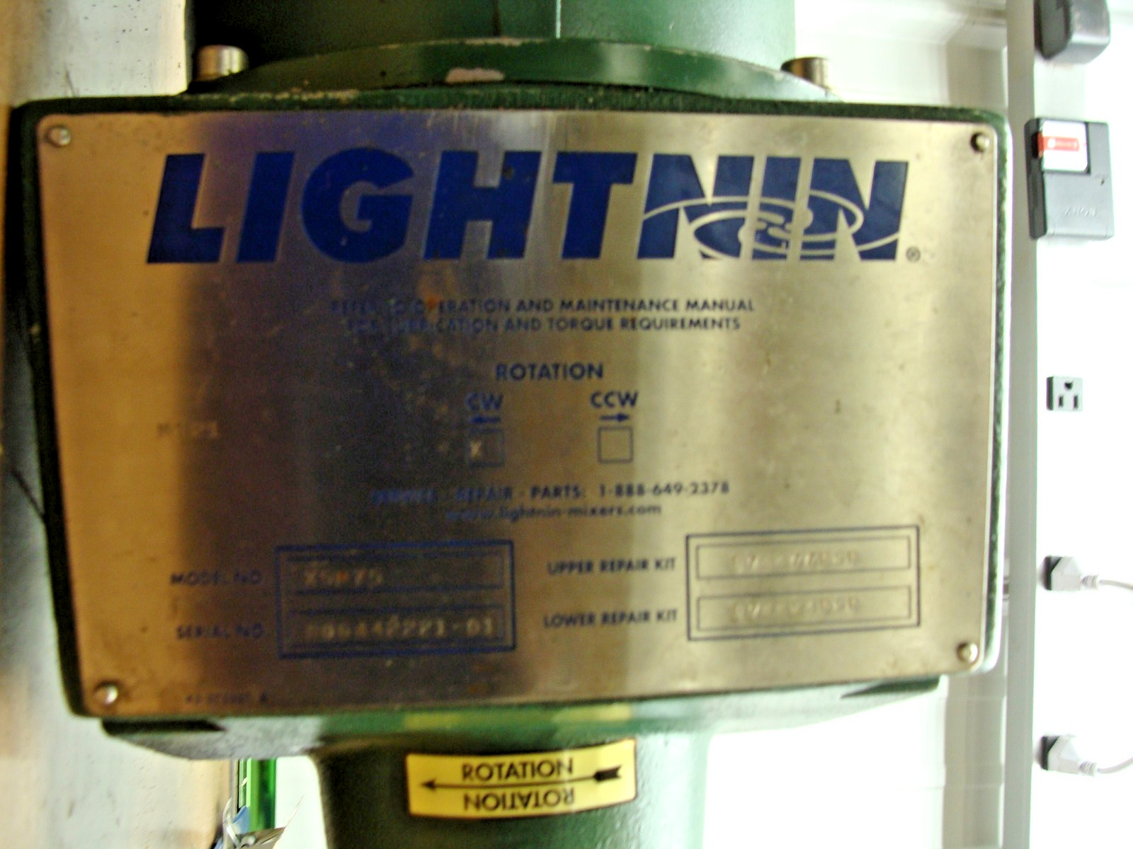 BALDOR X5P75 LIGHTNIN SPXFLOW MOTOR 3/4 HP 208-230/460 1725 RPM