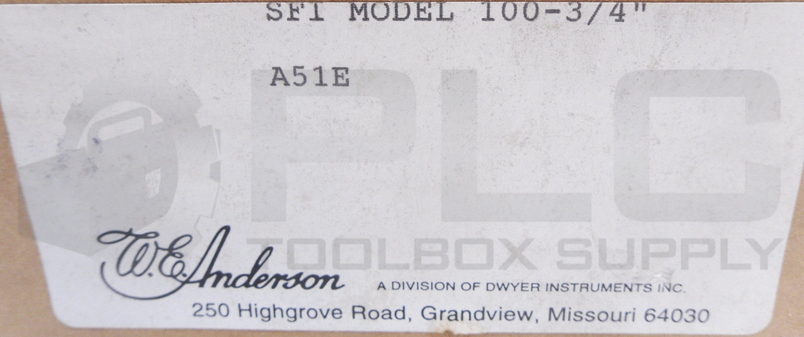 SEALED NEW W.E ANDERSON 100-3/4″ SIGHT FLOW INDICATOR A51E