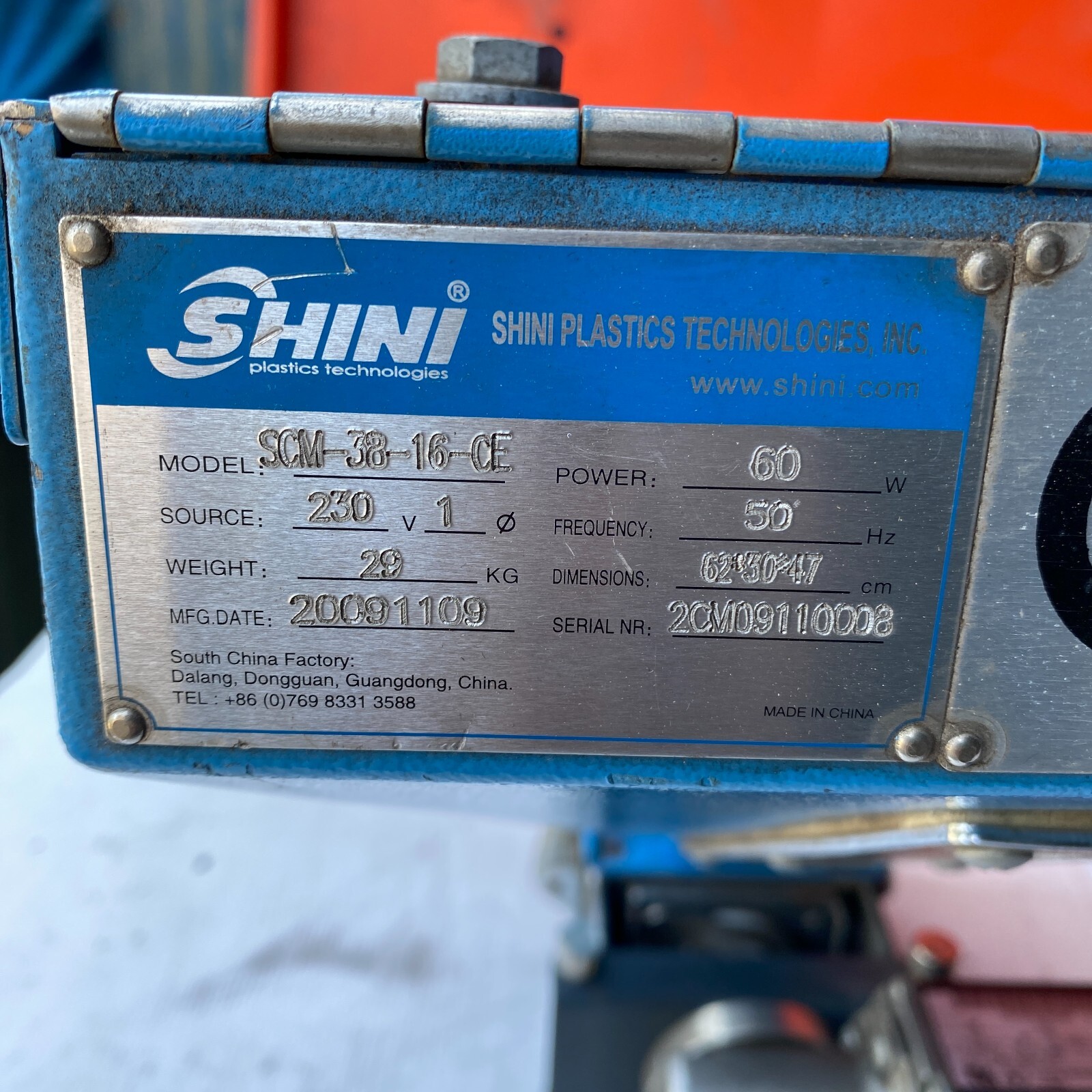 Shini SCM Volumetric Doser Plastic Hopper Dispenser Stainless Auger SCM-38-16-CE