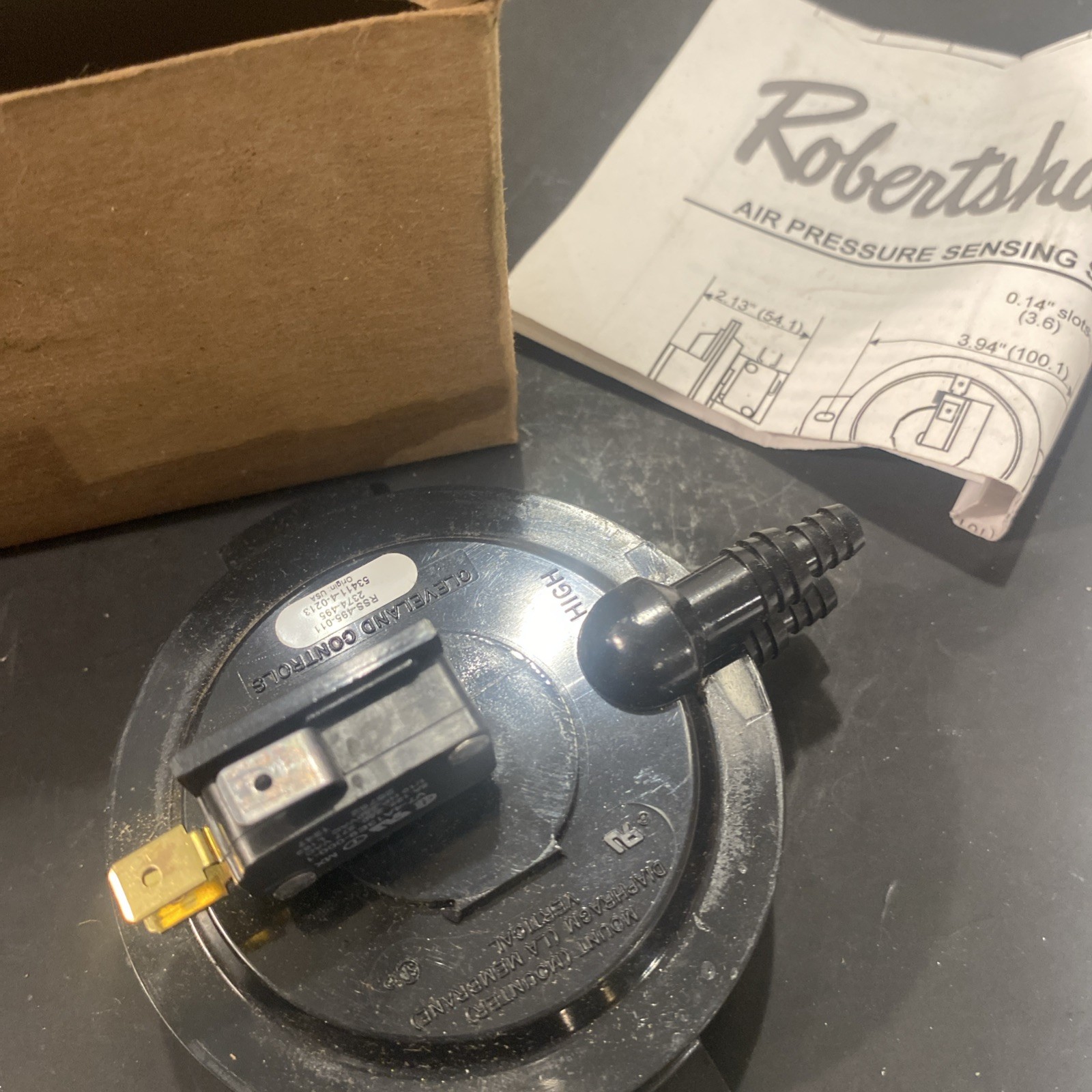 Robert Shaw 2374-495 Air Pressure Sensing Switch Kit RL