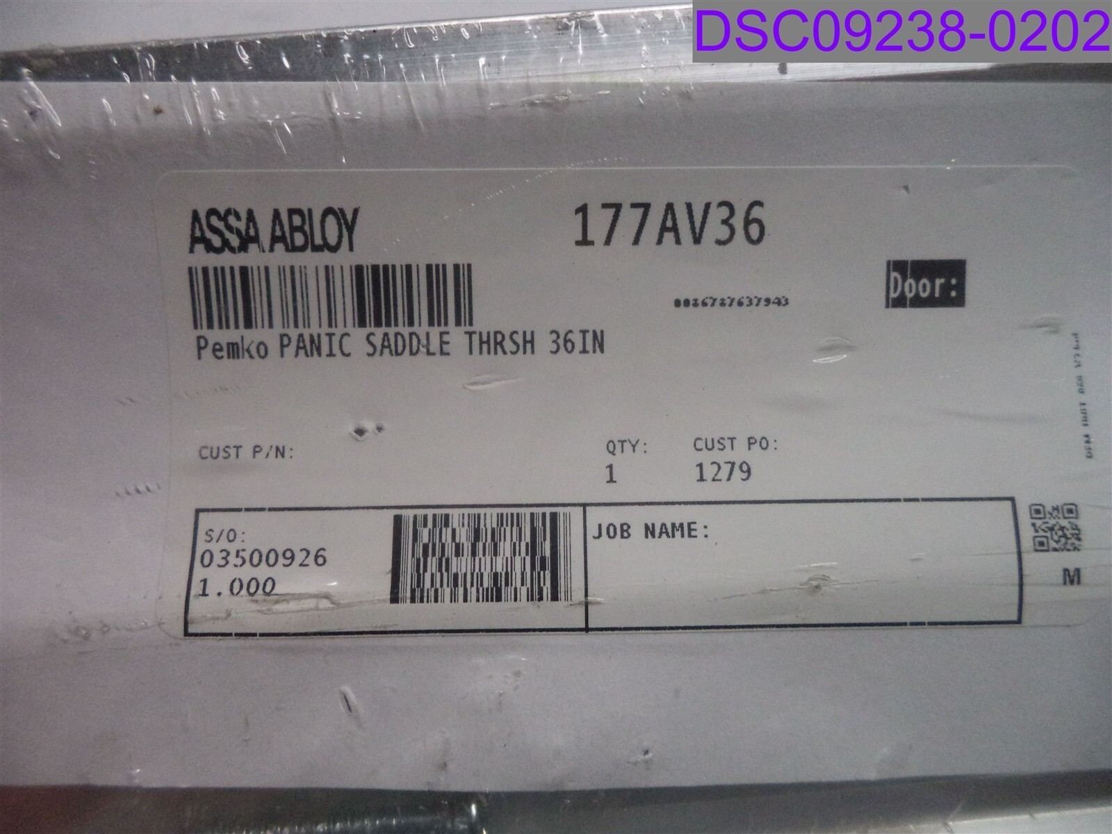 Qty = 2: Pemko Panic Saddle Threshold 36″ P/N 177AV36