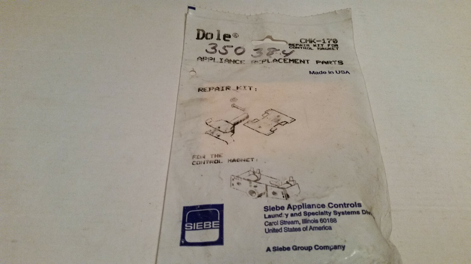 NOS Whirlpool FSP Dole 350384, CMK-170 Plunger Complete Kit P164
