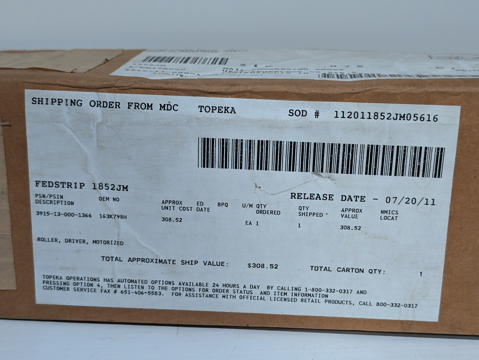ITOH Denki Power Moller, Motorized Conveyor Driver 163K798H01, 3915-13-000-1366