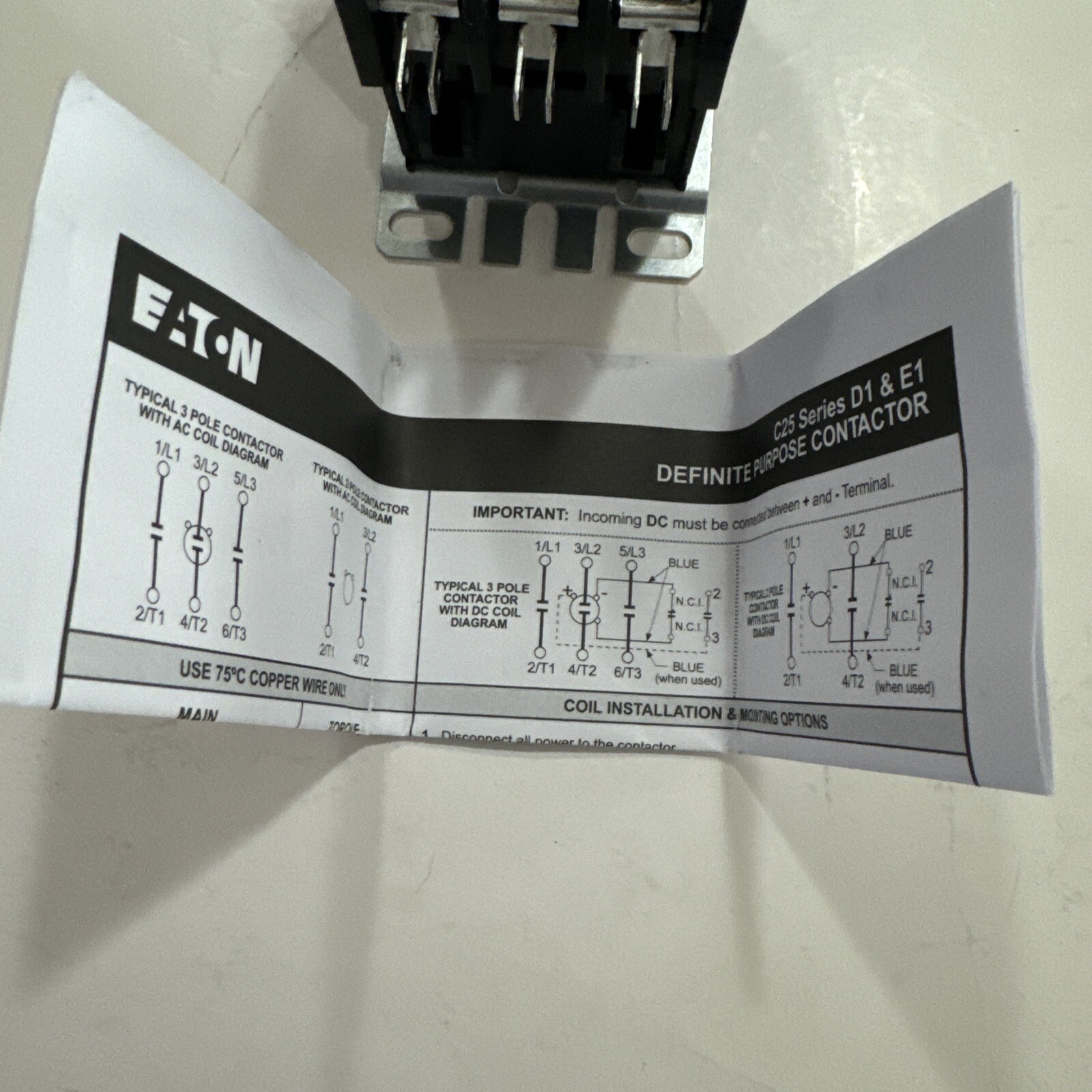 EATON C25DND330B DEFINITE PURPOSE CONTACTOR New E21