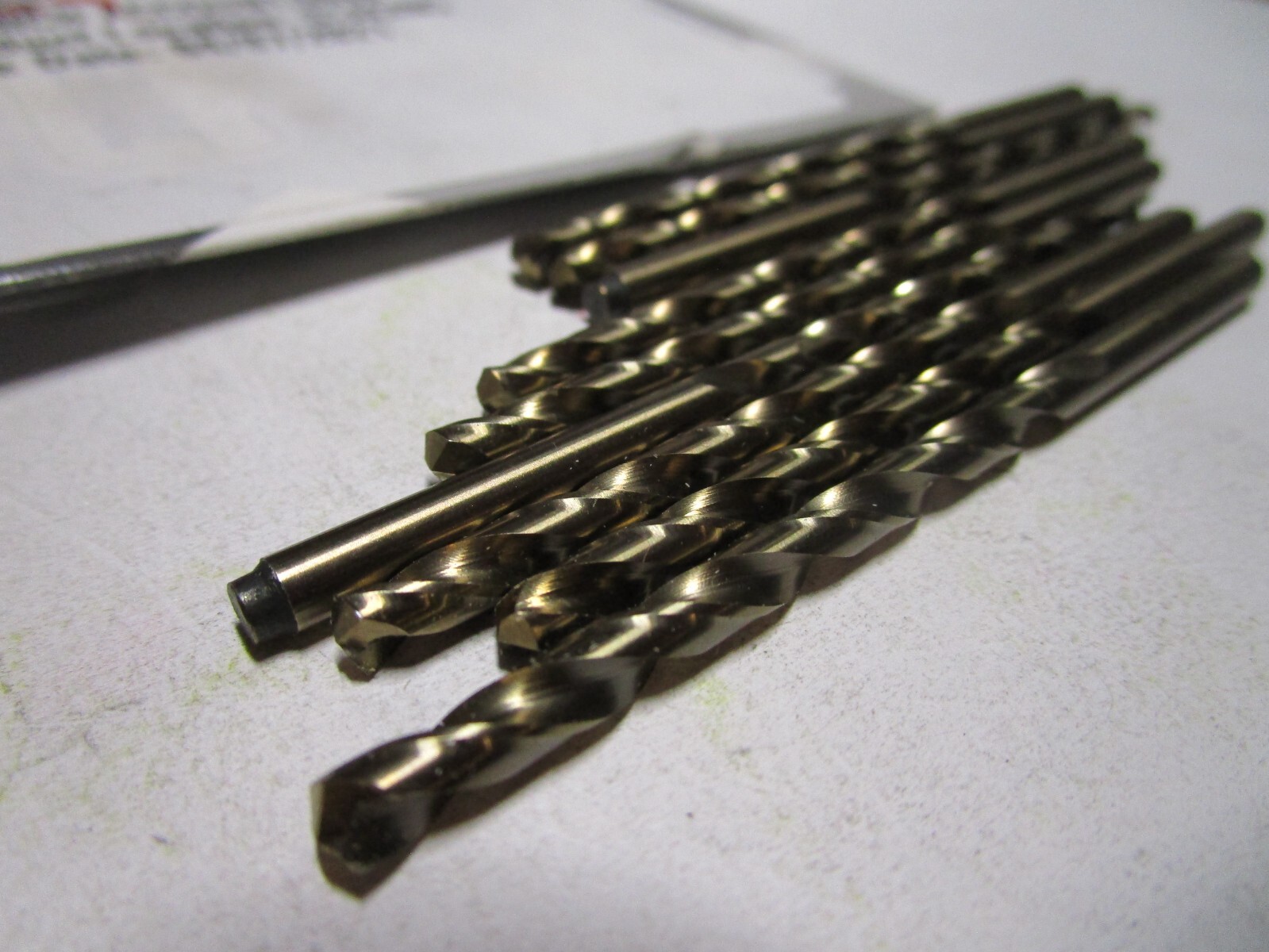 4.00mm x 83.0mm OAL 135° Split Gold Cobalt Straight Jobber Drill QTY 9