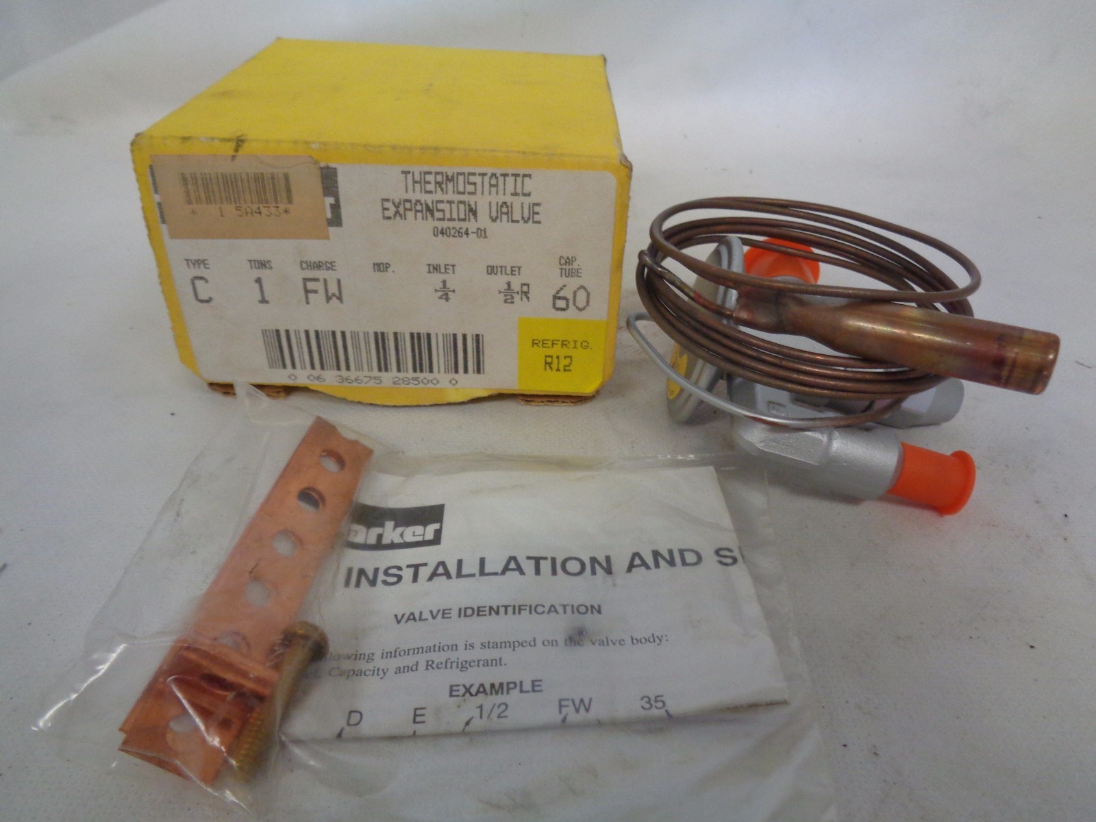 NEW PARKER 5A433 TYPE C 1 TON THERMOSTATIC EXPANSION VALVE