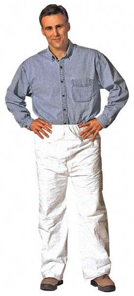 50 Pack Dupont Size M Tyvex Work Pants 23-1/2″ Waist, 27-1/2″ Inseam, White