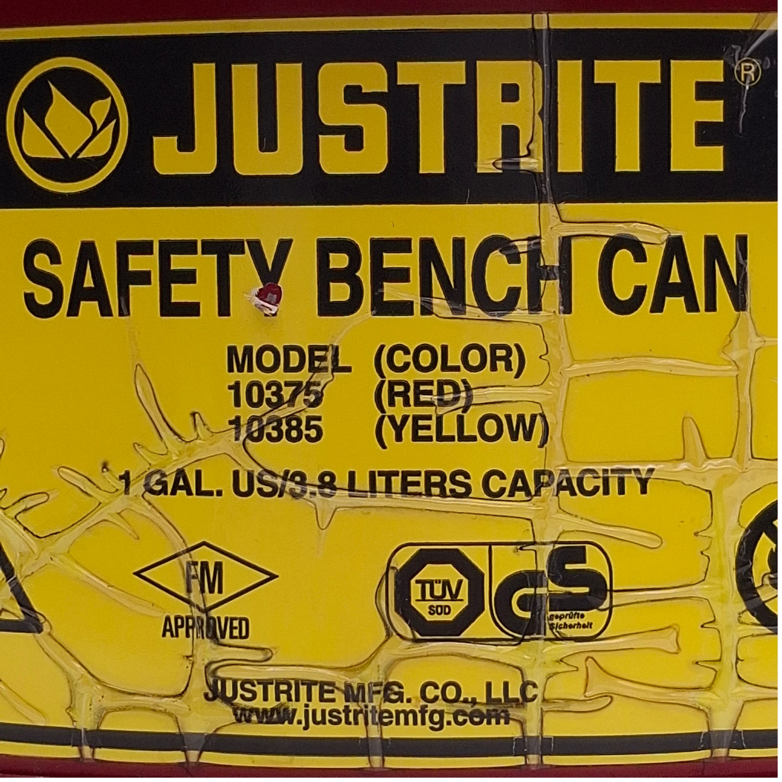 Justrite 10375 Bench Can 1gal Capacity, Steel, ø9.375″ x 4.5″ *No Dasher Plate*