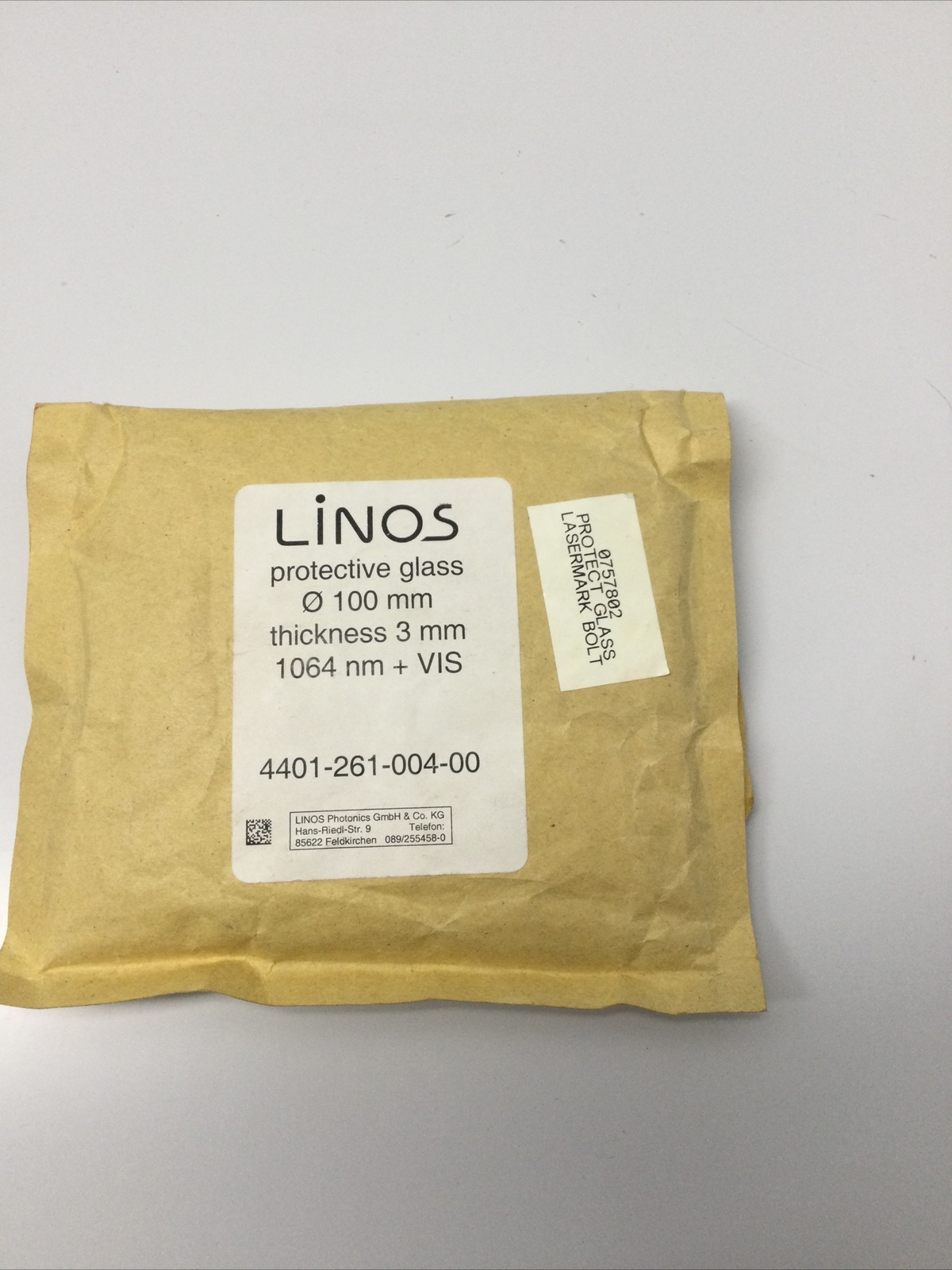 NEW, LINOS, PROTECTIVE GLASS, 0757802, 1064nm, 3mm THICKNESS. (1C-2)