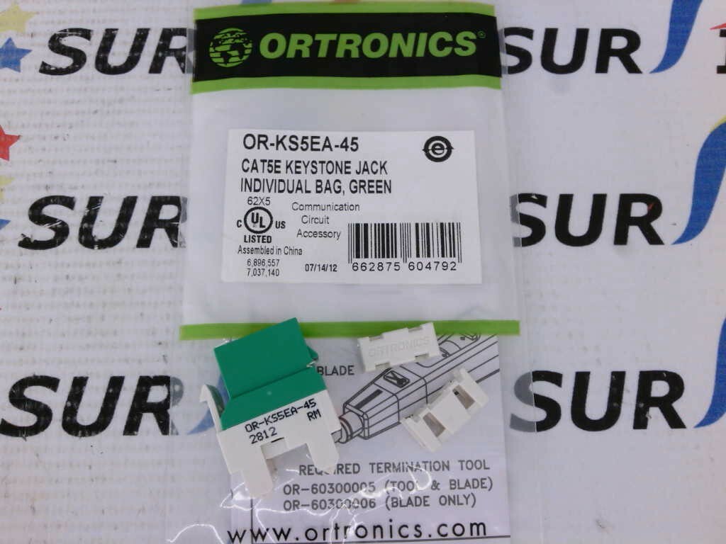 NSOP Ortronics OR-KS5EA-45 CAT5E Keystone Jack Green