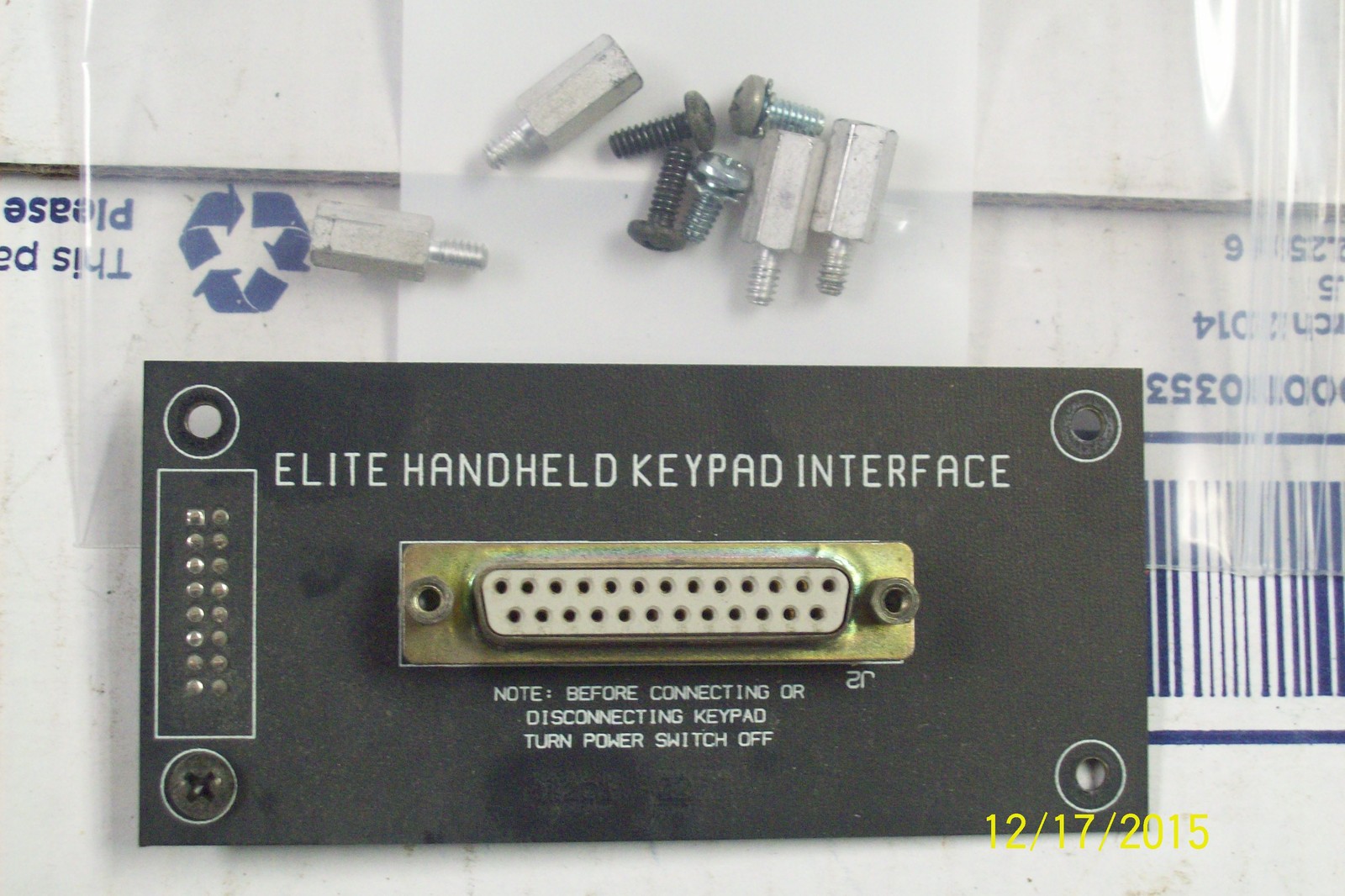 ELITE LIGHTING HANDHELD KEYPAD INTERFACE CONNECTOR CONNECTION