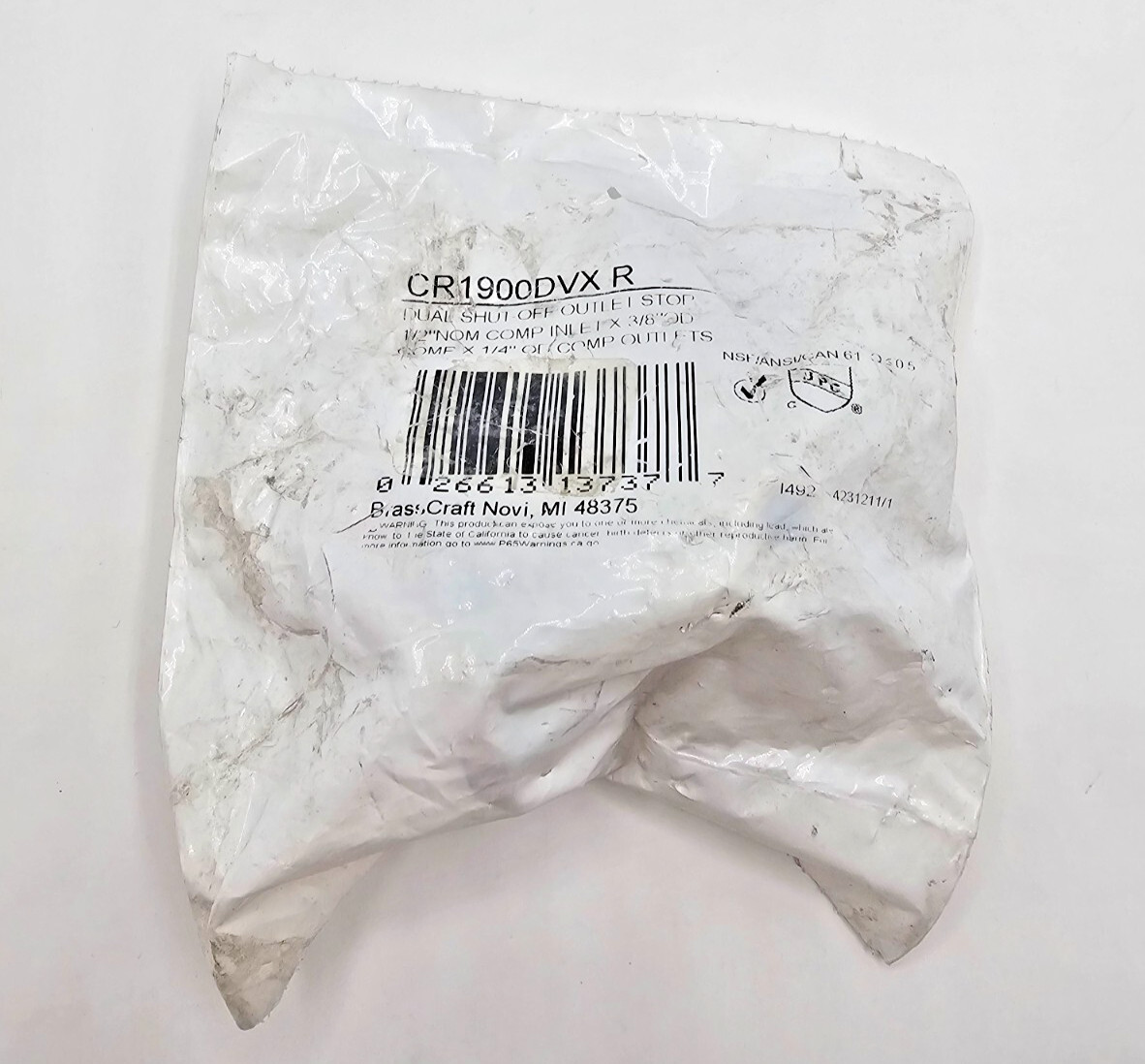 (QTY2) BrassCraft CR1900DVX R Dual Shut Off Outlet Stop 1/2″NOM x 3/8″OD x 1/4″