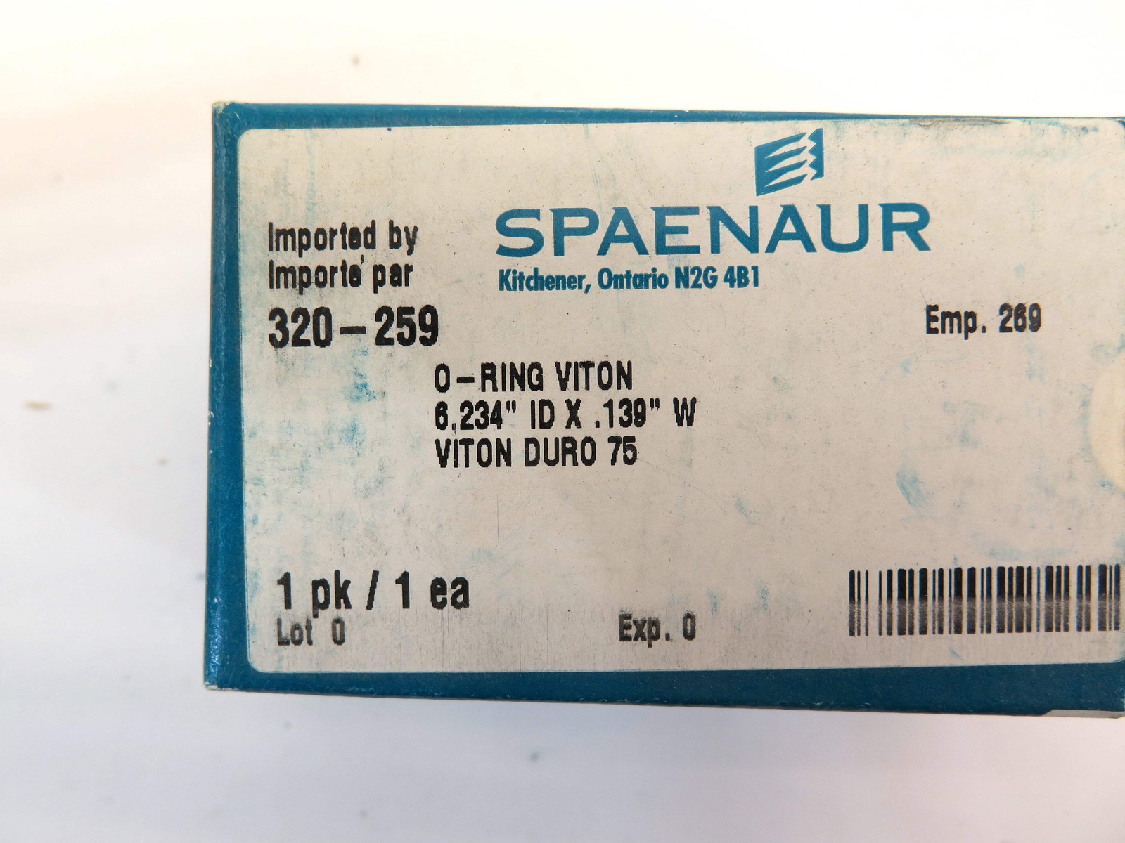 Spaenaur 320-259 O-Ring Viton Duro 75 6.234 ID X .139 W