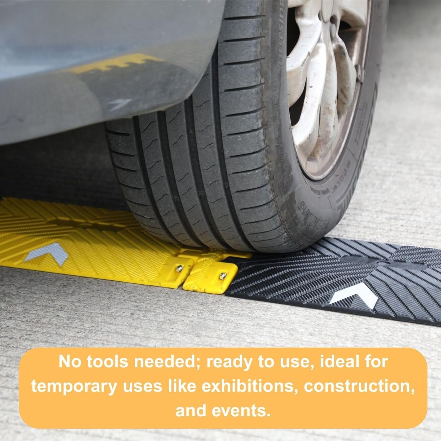 Orancl Portable speed bump Yellow 10Ft length, ideal for road and driveway use