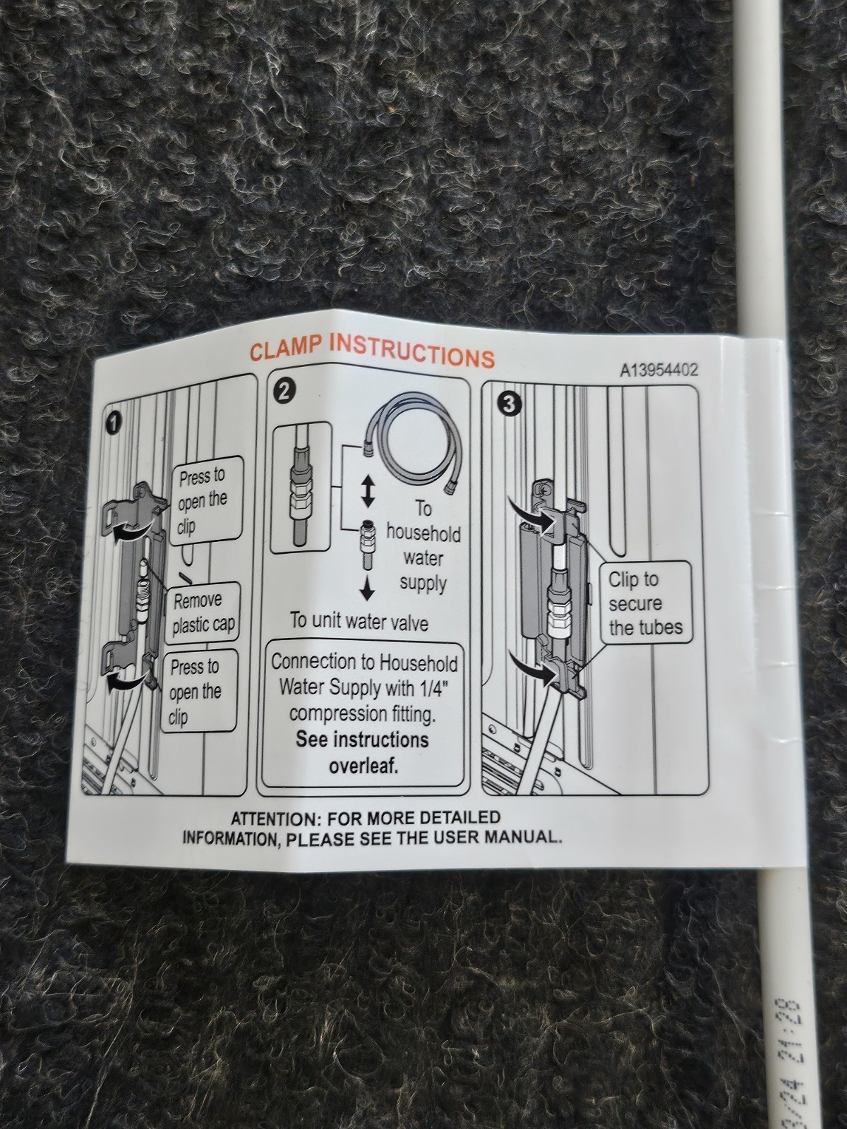 Electrolux Frigidaire frfg1723av04 5304537896 1/2″ Tube Inlet Water Overmold