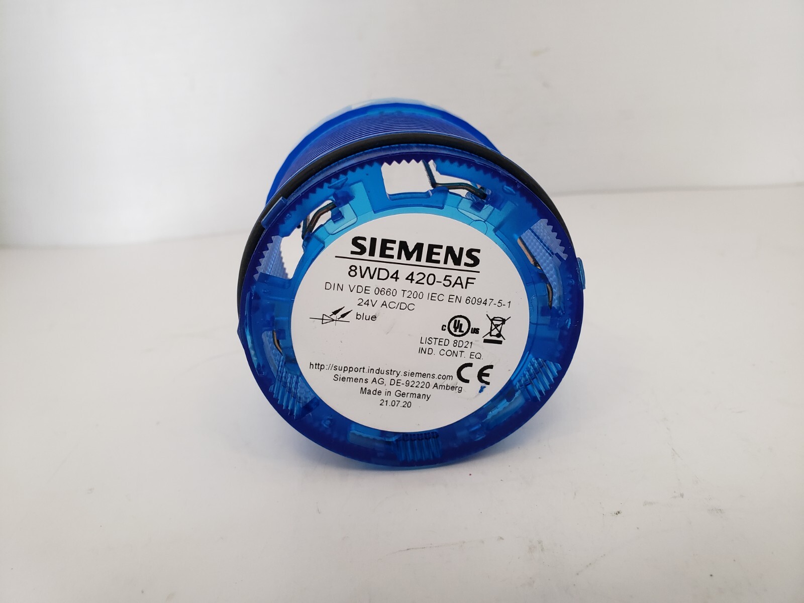 SIEMENS 8WD4 420-5AF STACK LIGHT BLUE LED 24VAC/DC