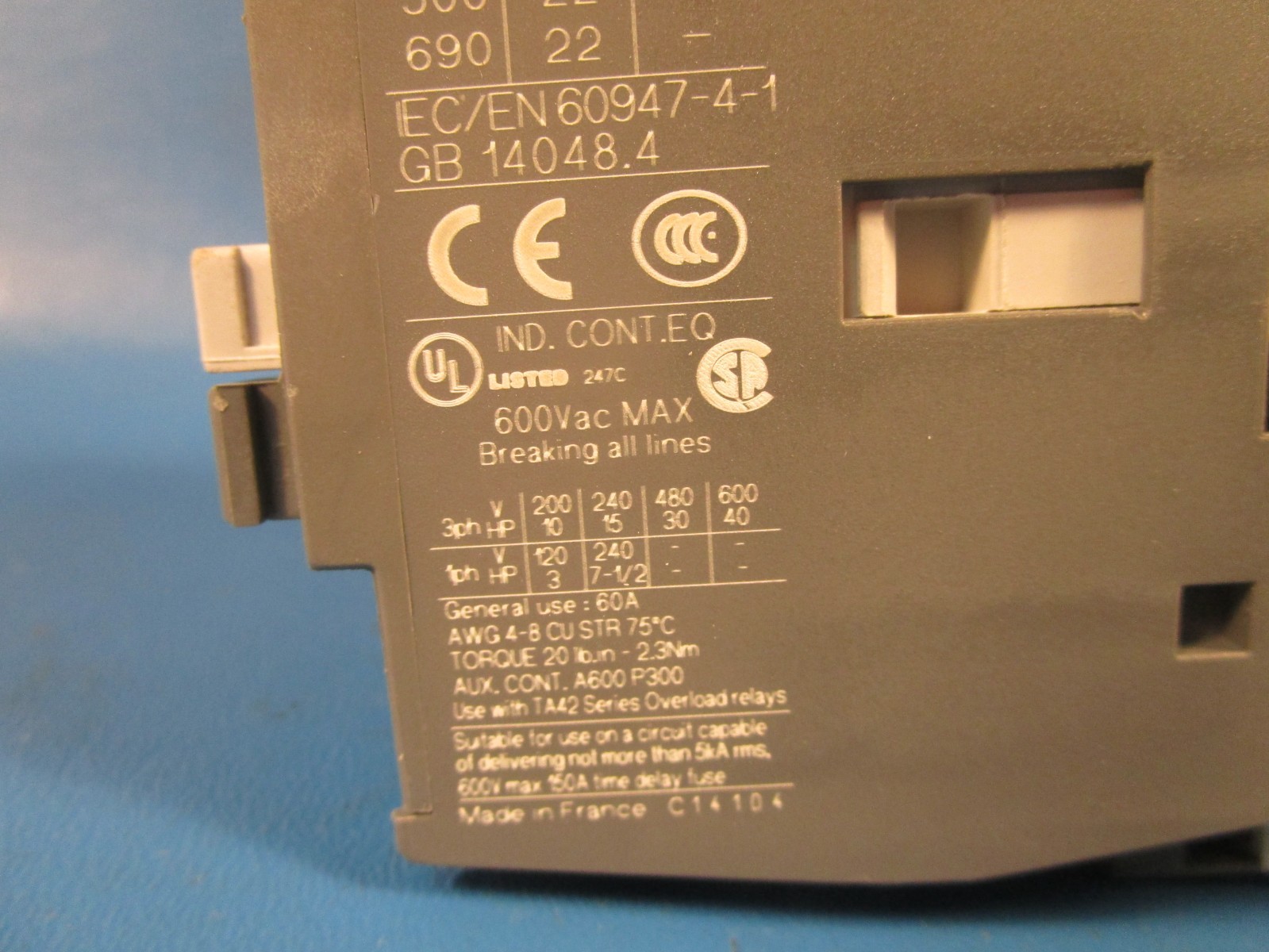 ABB 1SBL321001R8410, ABB A40-30-10 Contactor 110V50Hz/110-120V60Hz