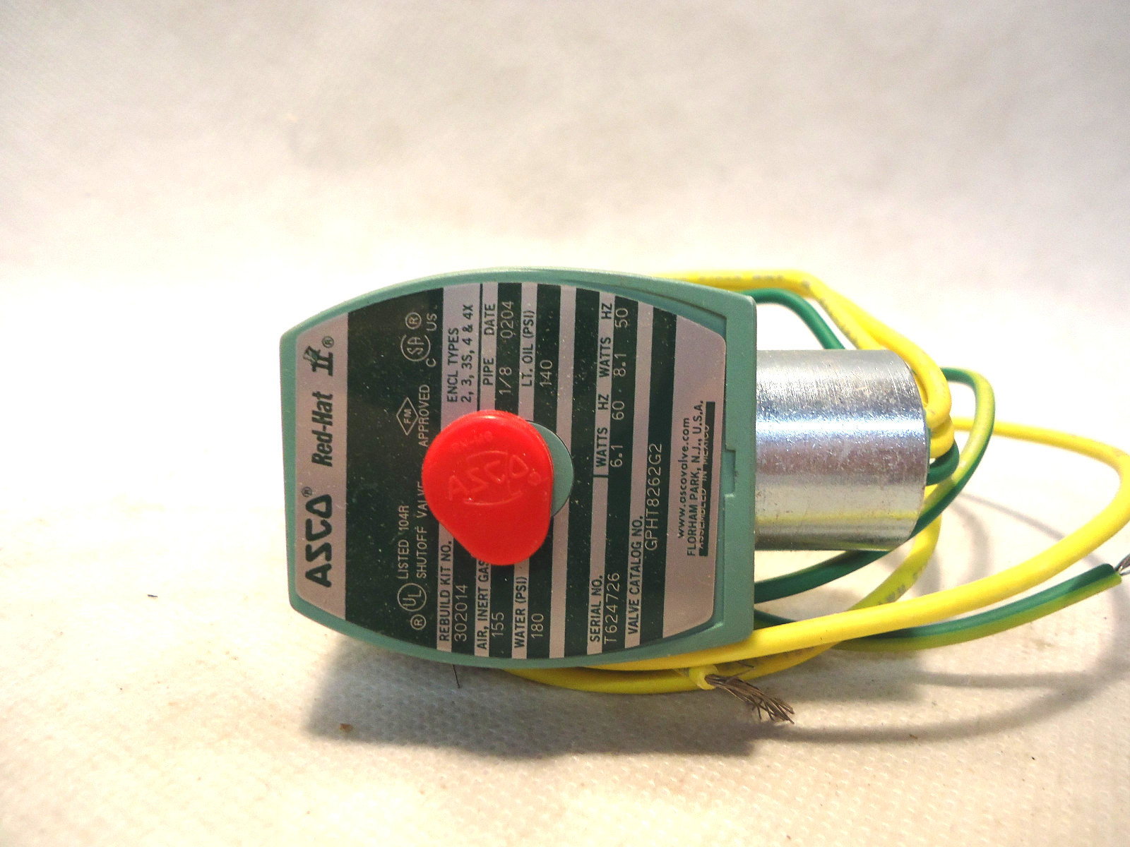 NEW IN BOX ASCO GPHT8262G2 1/8″ 2-WAY 120V SOLENOID VALVE