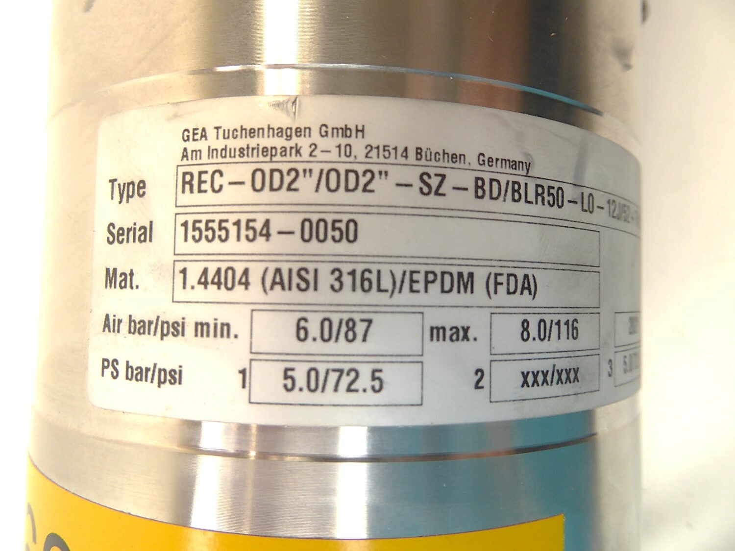 GEA REC-OD2″/OD2″-SZ-BD/BLR50-L0-12J/52+TM15L2BAZ/67 T.VIS Valve NEW NO BOX