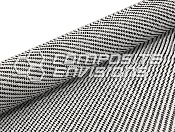 Carbon Fiber/Innegra Hybrid 2×2 Twill 3k/940d 50″/127cm 5.19oz/176gsm