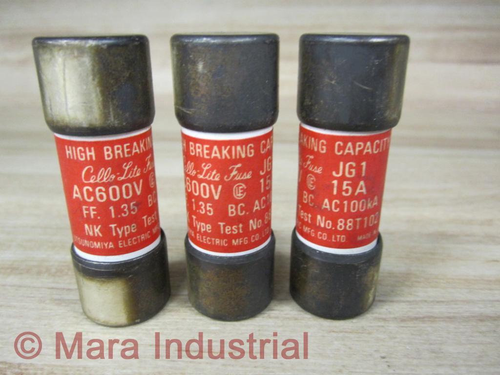 Utsunomiya Electric JG1-15A Cello Lite Fuse JG115A FF 1.35 (Pack of 3)